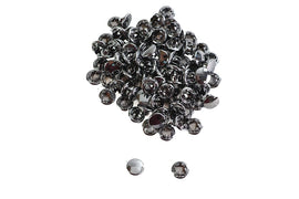 Chrome Colony 1/4 inch Allen caps, bulk fasteners, showing shiny metallic finish and size details in a close-up image.