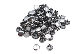 Chrome Colony 3/8 inch Allen hole plugs, bulk fasteners, with shiny chrome finish and hex socket for easy installation.