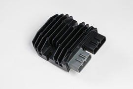 RICKS electrical regulator and rectifier for motorcycle or vehicle, with metal fins and wiring connectors visible in the image.
