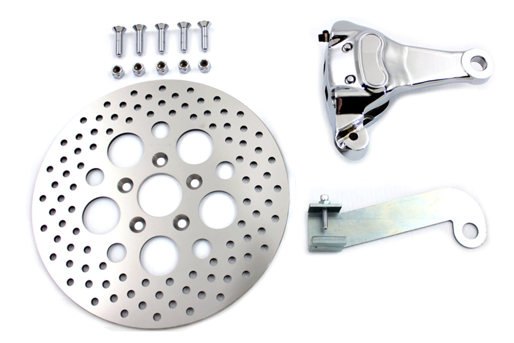 Chrome Rear 4 Piston Caliper and 11-1/2 inch Disc Kit