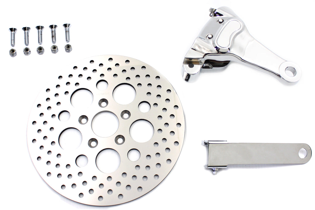 Chrome Rear 4 Piston Caliper and 11-1/2 inch Disc Kit
