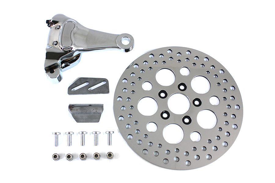 Chrome Rear 4 Piston Caliper and 11-1/2 inch Disc Kit