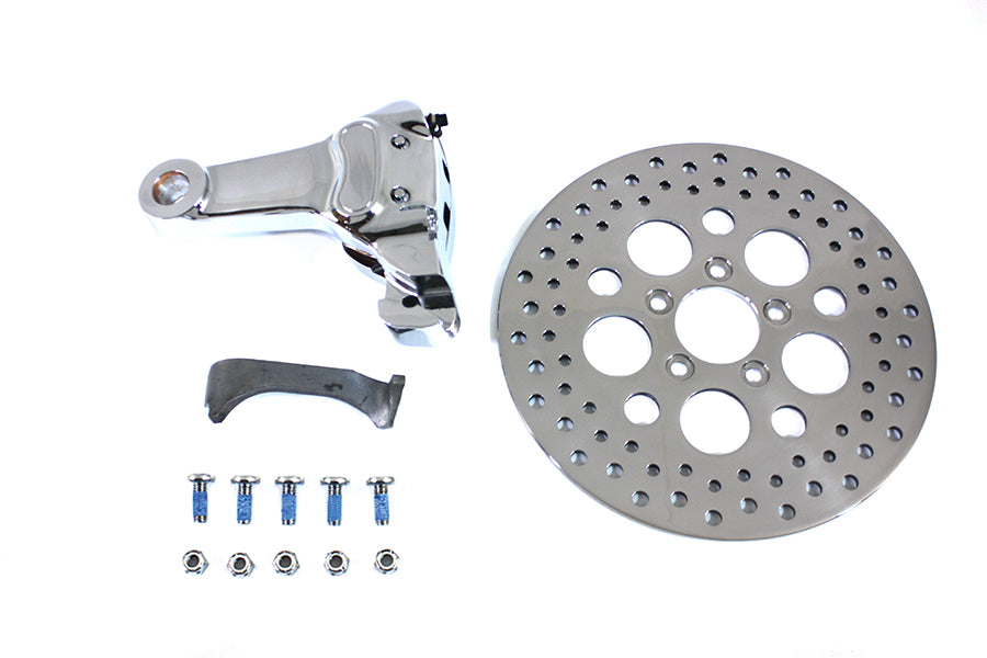 Chrome Rear 4 Piston Caliper and 11-1/2 inch Disc Kit