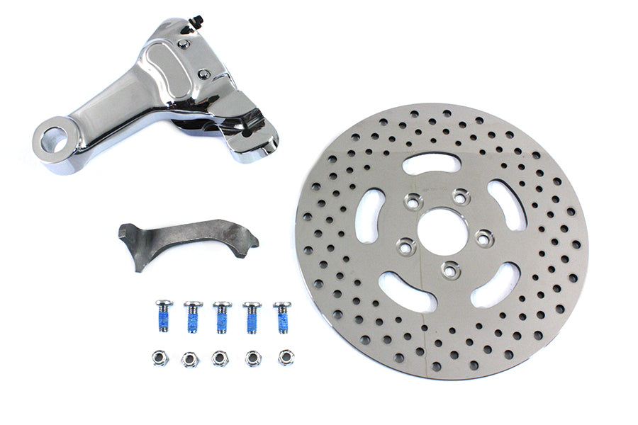 Chrome Rear 4 Piston Caliper and 11-1/2 inch Disc Kit