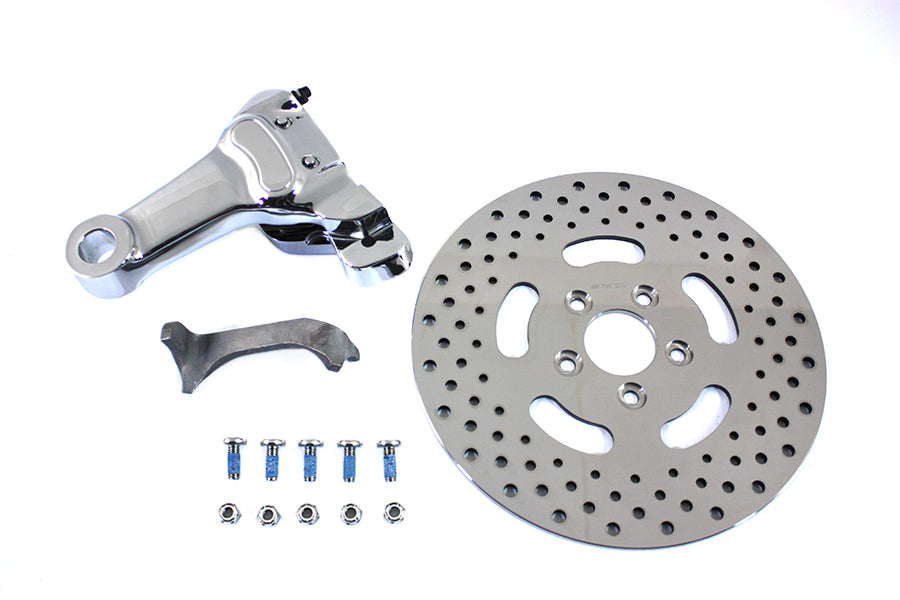 Chrome Rear 4 Piston Caliper and 11-1/2 inch Disc Kit