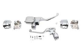 Chrome Ultima handlebar control kit with grips and switches for motorcycle handlebars, designed for easy installation and operation
