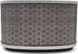 EMGO air filter showing a rectangular, pleated filter element designed for motorcycle or vehicle air intake systems.