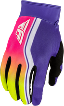 Load image into Gallery viewer, Youth F 16 Raze Gloves Purple/Pink/Yellow Yl