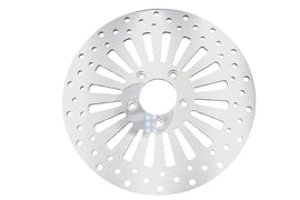 Duro Wyatt Gatling front disc brake with 20-spoke style, 11.5-inch diameter, silver finish, mounted on a wheel for motorcycle.