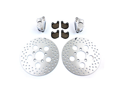Front Dual Disc Caliper and 10 inch Disc Kit Chrome