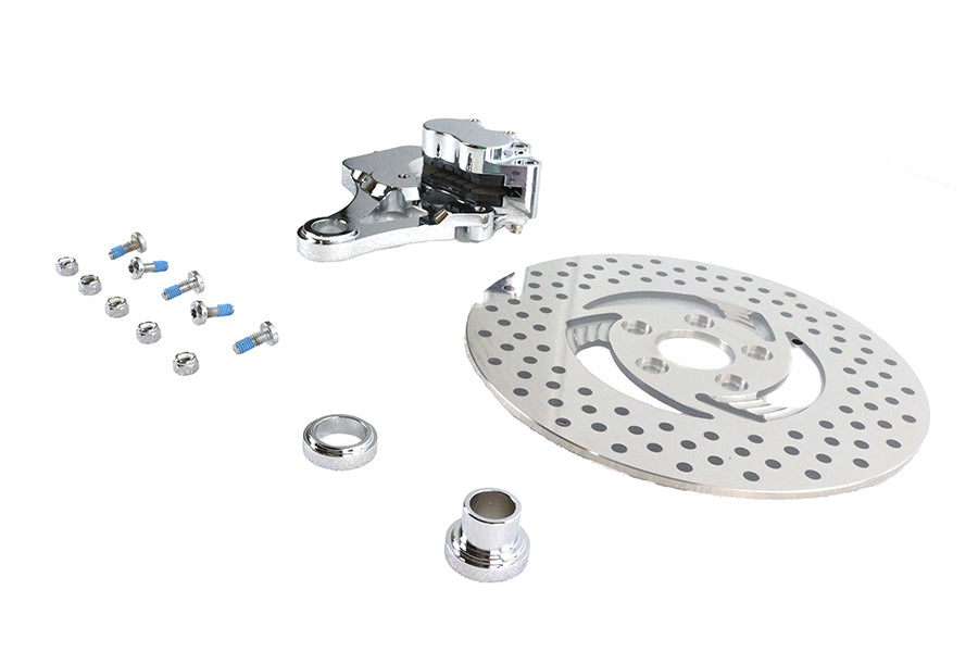 Chrome Rear 4 Piston Caliper and 11-1/2 inch Disc Kit