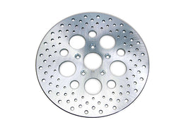 Edart 11.5-inch front drilled brake disc showing vented metal surface with drilled holes for improved braking performance