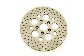 Duro 11-1/2 inch drilled rear brake disc with ventilated design, suitable for motorcycle or vehicle braking systems.