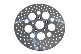 Duro 11-1/2 inch drilled front brake disc showing perforated metal surface for enhanced braking performance.