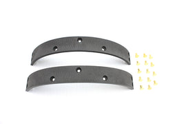 Duro rear brake shoe linings with rivets, showing the brake lining material and rivet details for motorcycle or vehicle brake systems.