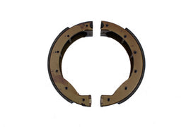 Duro front brake shoe set for motorcycle, featuring two brake shoes with metal components and friction material, in a clear view.