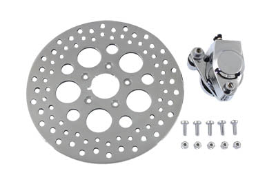 Chrome Front Left Side Caliper and 11-1/2 inch Disc Kit