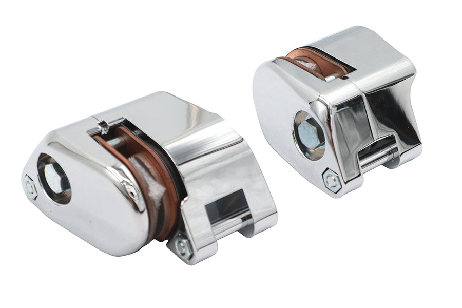 Chrome 1-Piston Front Brake Caliper Set