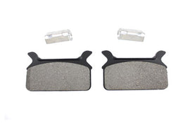 Duro Kevlar rear brake pad set for motorcycle with high-performance brake pads and metal backing plates.