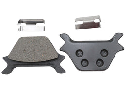 Duro semi-metallic rear brake pad set showing multiple brake pads with metal backing plates for vehicle braking system.