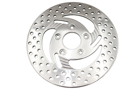 Edart 10-inch razor style front or rear brake disc for motorcycle, featuring a sleek, ventilated design and durable construction.