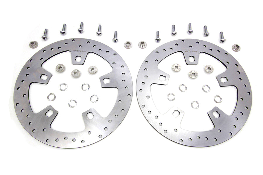 Duro 11.8 inch Drilled Front Brake Disc Set Stainless Steel