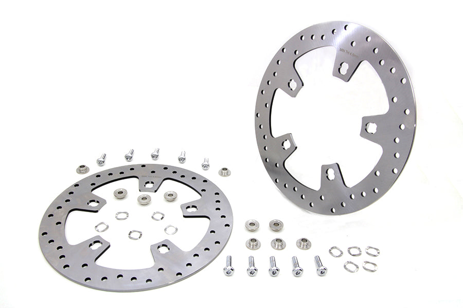 Duro 11.8 inch Drilled Front Brake Disc Set Stainless Steel