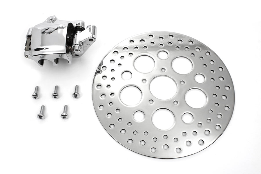 Chrome Front 4 Piston Caliper and 11-1/2 inch Disc Kit