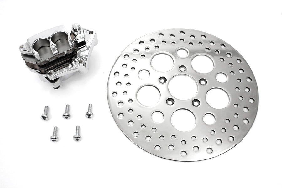 Chrome Front 4 Piston Caliper and 11-1/2 inch Disc Kit