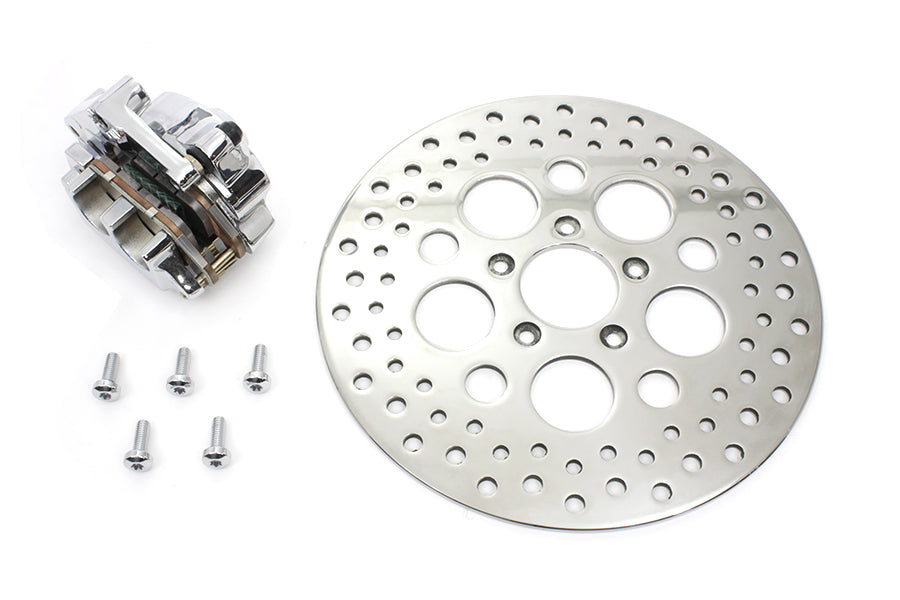 Chrome Front 4 Piston Caliper and 11-1/2 inch Disc Kit