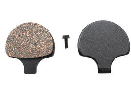 Duro ceramic front brake pad set with metal backing plates, designed for vehicle braking systems, shown in the image.