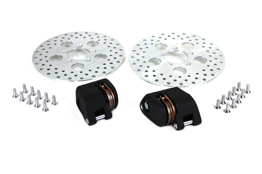 Front Dual Disc Caliper and 10 inch Disc Kit Black