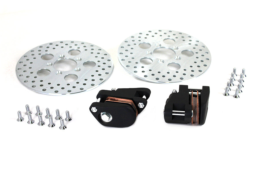 Front Dual Disc Caliper and 10 inch Disc Kit Black
