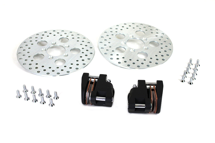 Front Dual Disc Caliper and 10 inch Disc Kit Black
