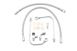 Chrome Ultima lower brake line kit from Ultima, featuring durable brake lines with detailed fittings and hardware.