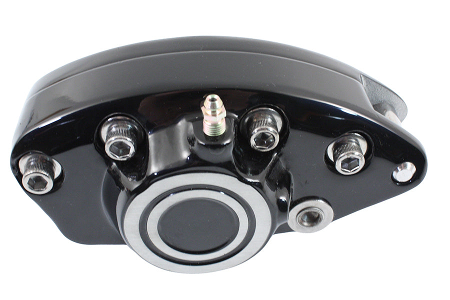 Black Front 1 Piston Banana Caliper with Bullseye