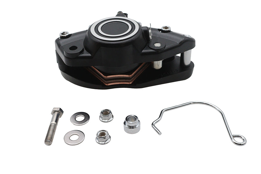 Black Front 1 Piston Banana Caliper with Bullseye