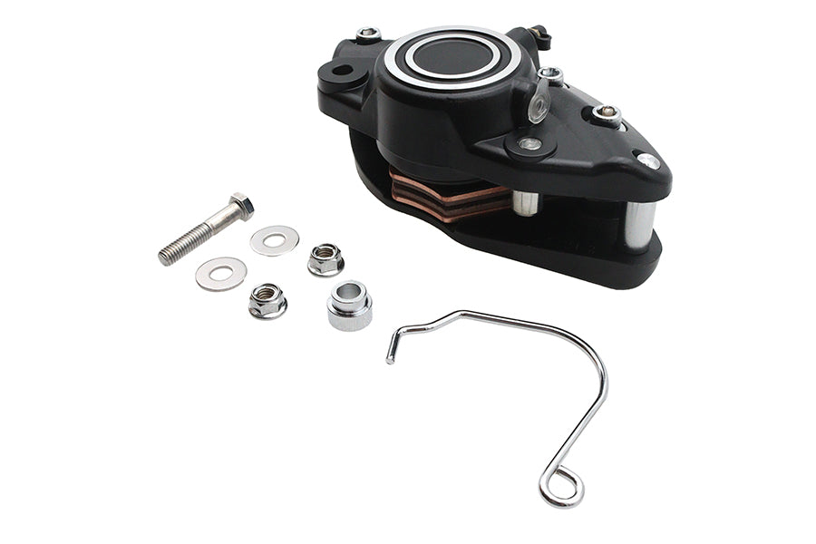 Black Front 1 Piston Banana Caliper with Bullseye