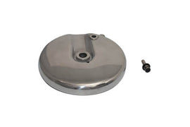 Polished left side EDART brake backing plate for automotive brake system, shown in the image.