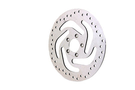 Duro 11.8-inch polished front brake disc for motorcycle or vehicle, showing smooth, shiny metal surface and vented design.