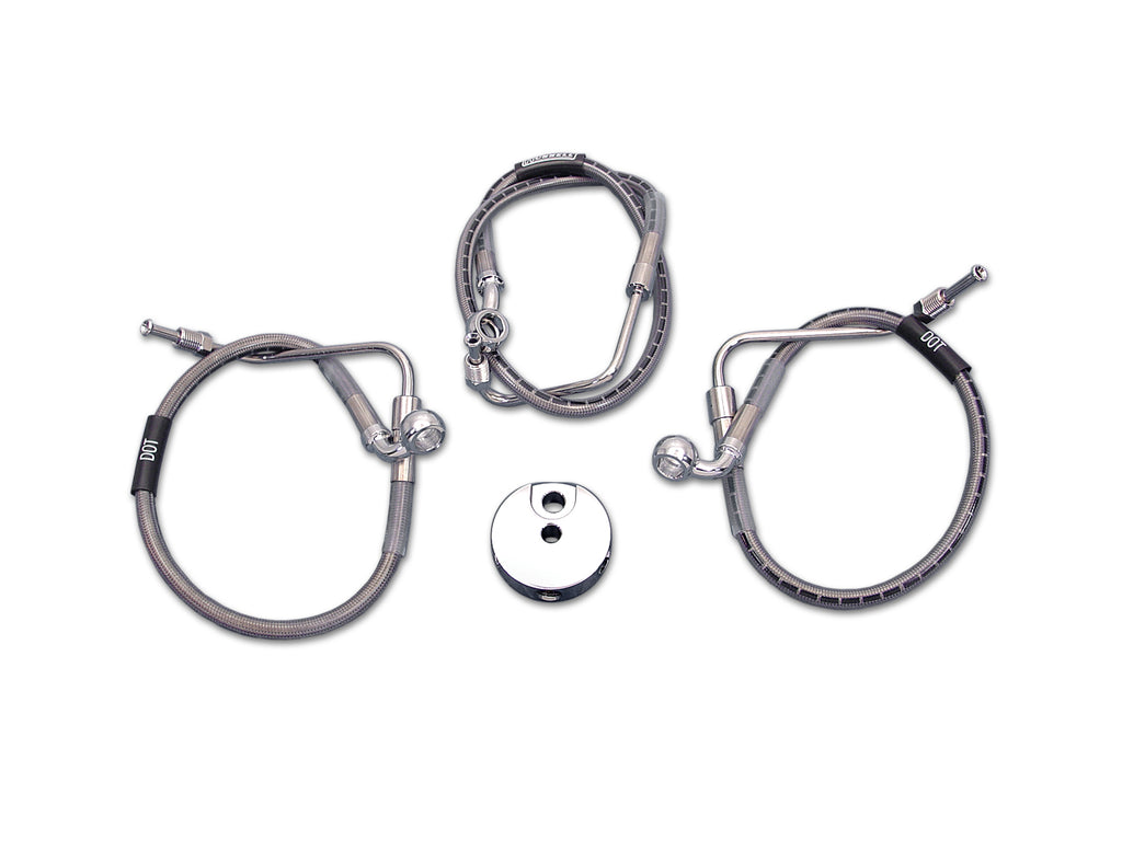 Stainless Steel Front Brake Hoses 25-1/4 inch and 16-1/8 inc