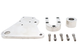 Polished Ultima rear brake caliper bracket, durable metal construction, designed for precise fitting and optimal brake performance.