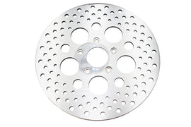 Duro 11-1/2 inch drilled front brake disc for motorcycle or vehicle, featuring drilled vent holes for improved cooling.