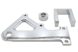 Chrome rear caliper bracket for brake system by Ultima, designed for durable vehicle performance and precise fitting.