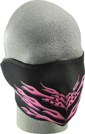 Half Face Mask Pink Flames