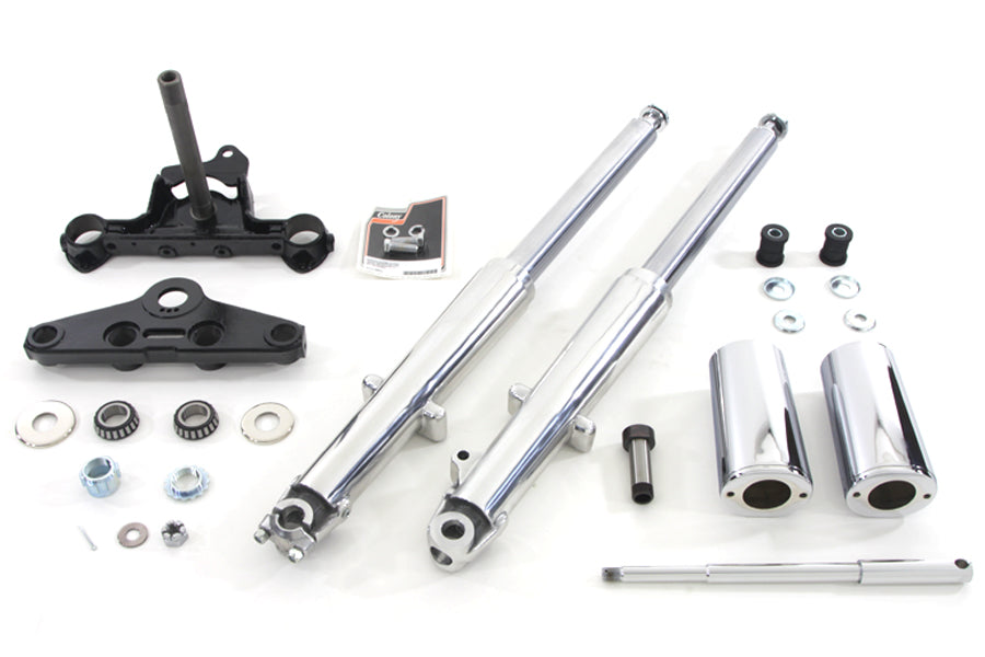 Fork Assembly with Polished Sliders Right Side Drum Brake