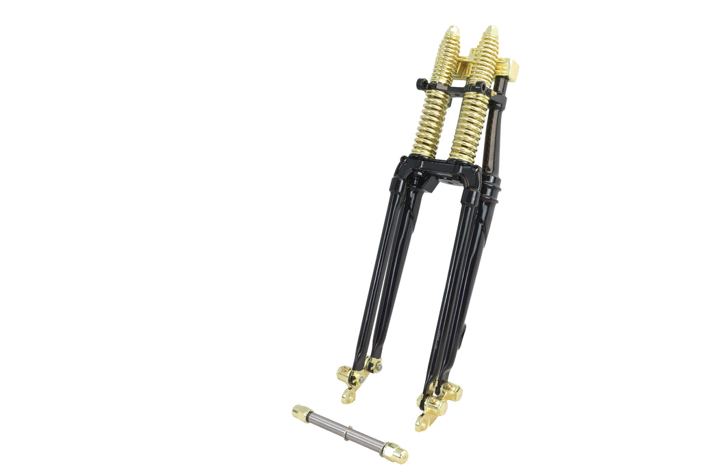 18 inch Spring Fork Kit Black with Brass Accents