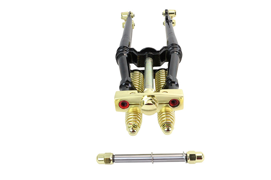 20 inch Spring Fork Kit Black with Brass Accents