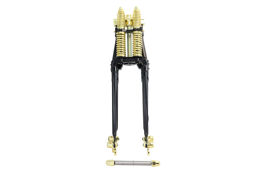 22 inch Spring Fork Kit Black with Brass Accents