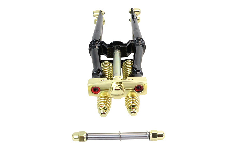22 inch Spring Fork Kit Black with Brass Accents